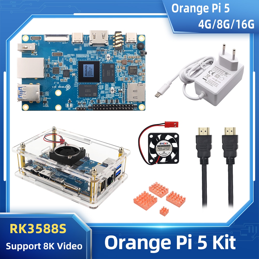 Orange Pi 5 RK3588S 8 ھ 64 Ʈ 4G, 8G, 16G RAM LP..